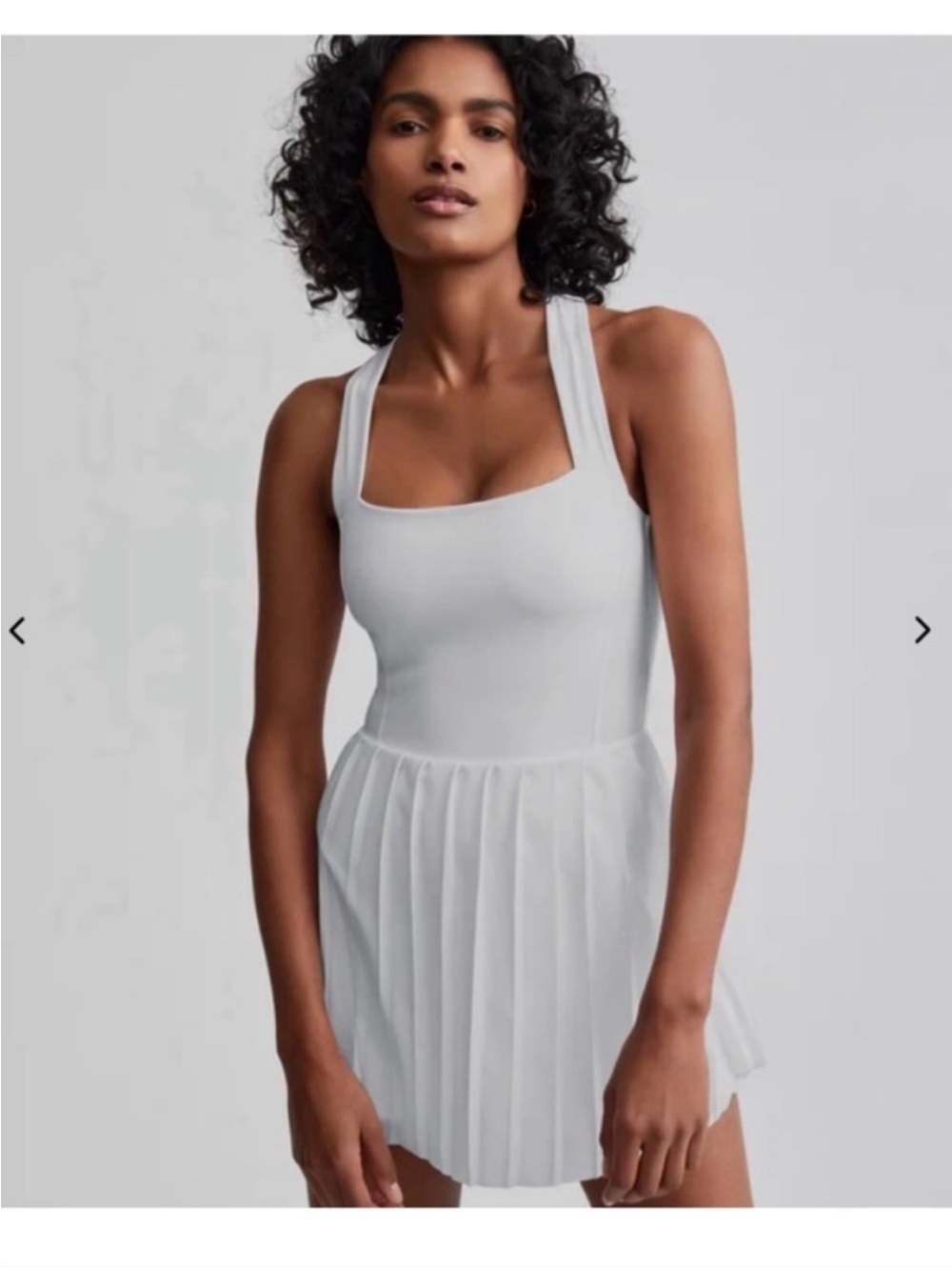 Varley Carina Mini Dress Tennis Skirt Skort Grey Anthropologie Sz XXS